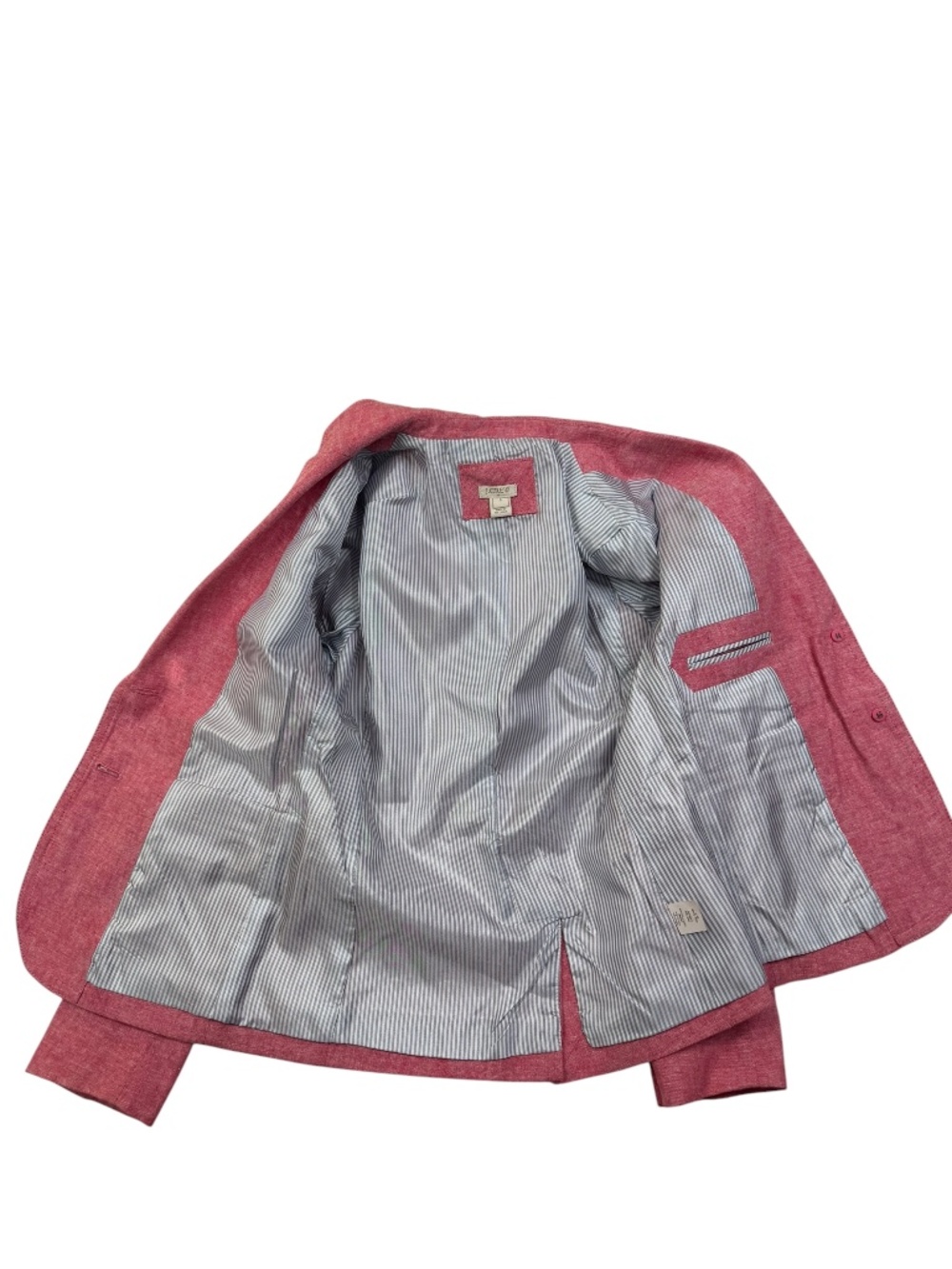 J.Crew Factory Schoolboy Blazer Pink Linen Blend Tailored Jacket Size 6 - Picture 9 of 12